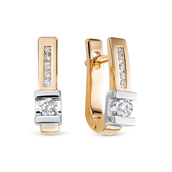 Серьги из красного золота с бриллиантами