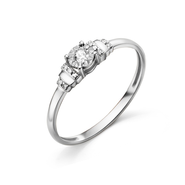 Кольцо из белого золота с бриллиантами