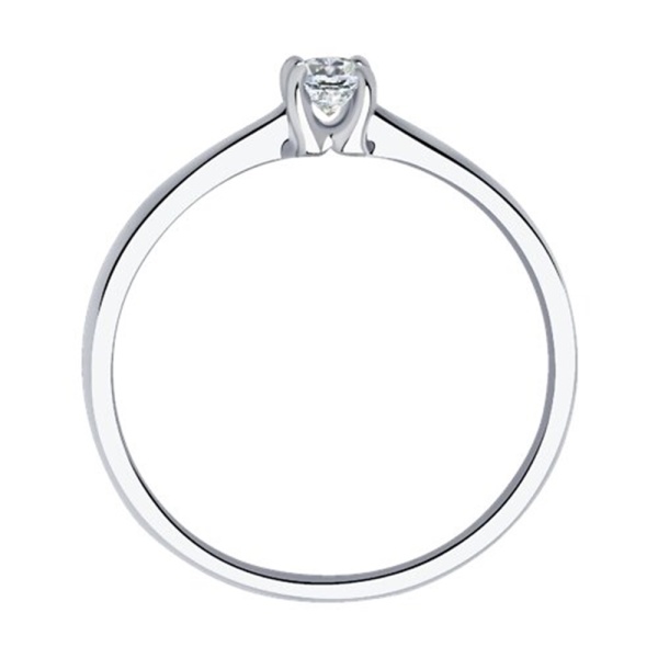 Кольцо из белого золота с бриллиантом