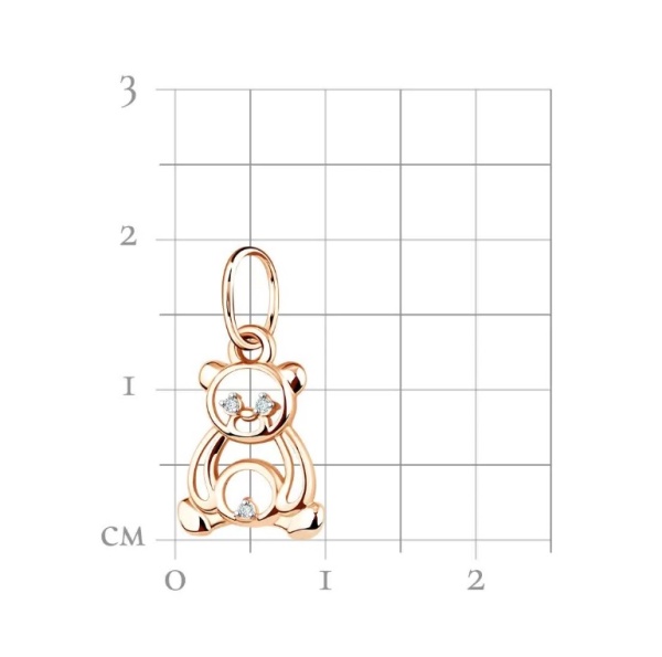 Подвеска из красного золота с фианитами