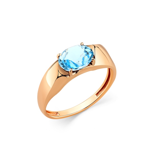 Кольцо из красного золота с топазом