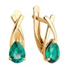 Серьги из красного золота с гидротермальными изумрудами
