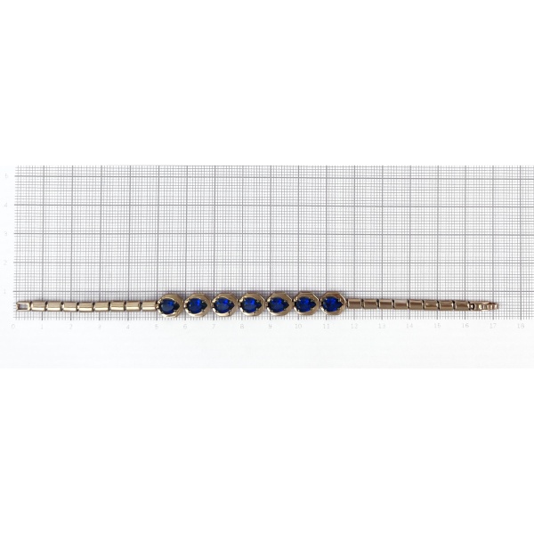 Браслет из золота с сапфиром и фианитами