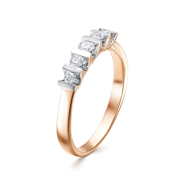 Кольцо из красного золота с бриллиантами