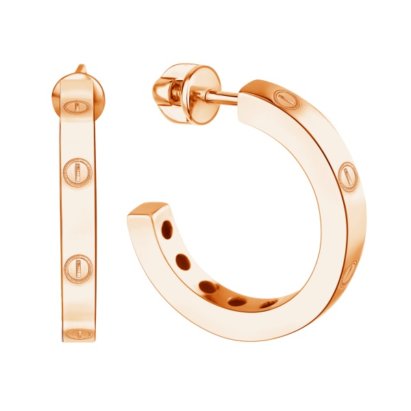 Серьги пусеты из красного золота