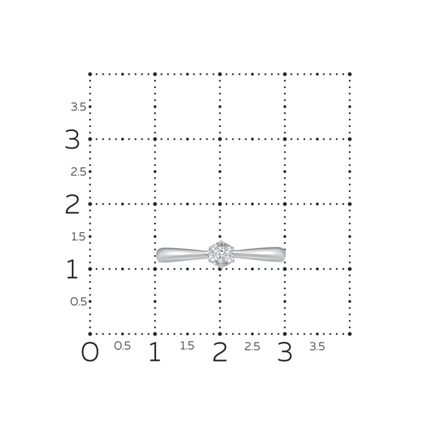 Кольцо из белого золота с бриллиантом