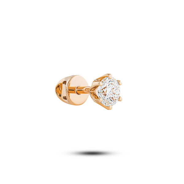 Моносерьга из красного золота с бриллиантом