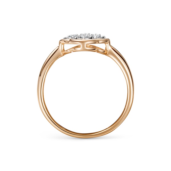 Кольцо из красного золота с бриллиантами