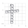 Декоративный крестик из серебра с фианитами