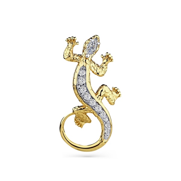 Подвеска из желтого золота с фианитами