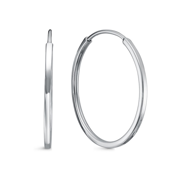 Серьги конго из белого золота