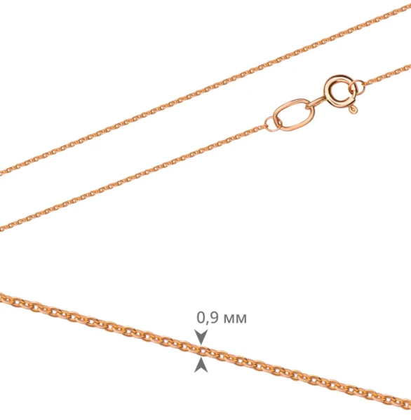 Цепь из красного золота 375, плетение «Якорь круглый»