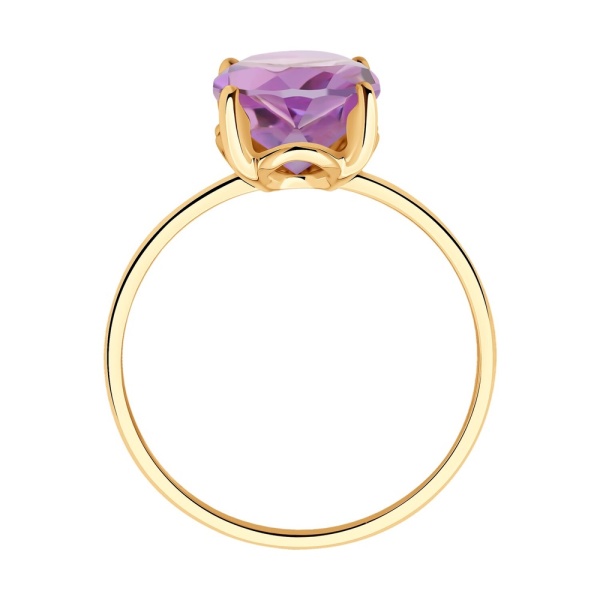 Кольцо из красного золота с аметистом