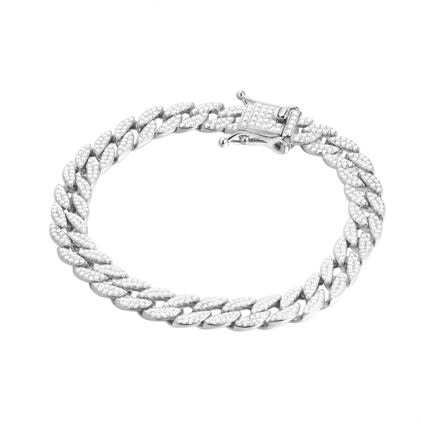 Браслет из серебра с фианитами