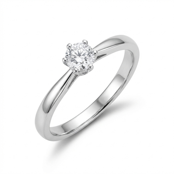 Кольцо из белого золота с бриллиантом