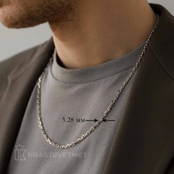 Цепь из белого золота 585, плетение «Якорь»