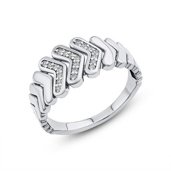 Кольцо из серебра с фианитами