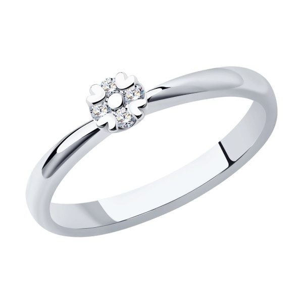 Кольцо из белого золота с бриллиантами