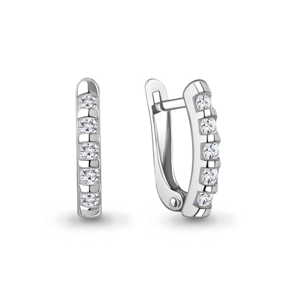 Серьги из серебра с фианитами