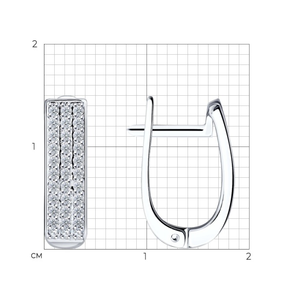 Серьги из белого золота с бриллиантами