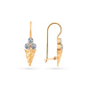 Серьги «Мороженое» из красного золота 585 пробы