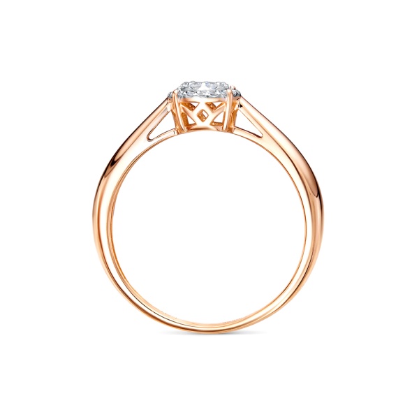 Кольцо из красного золота с бриллиантами