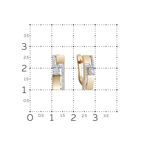 Серьги из красного золота с бриллиантами