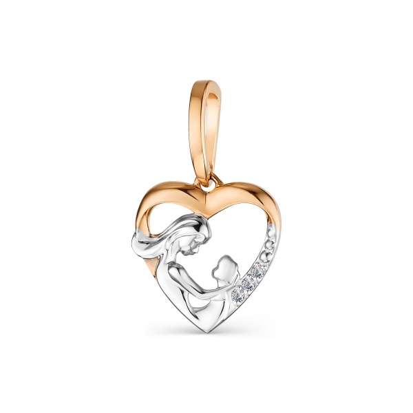 Подвеска из красного золота с бриллиантами «Мать и дитя»