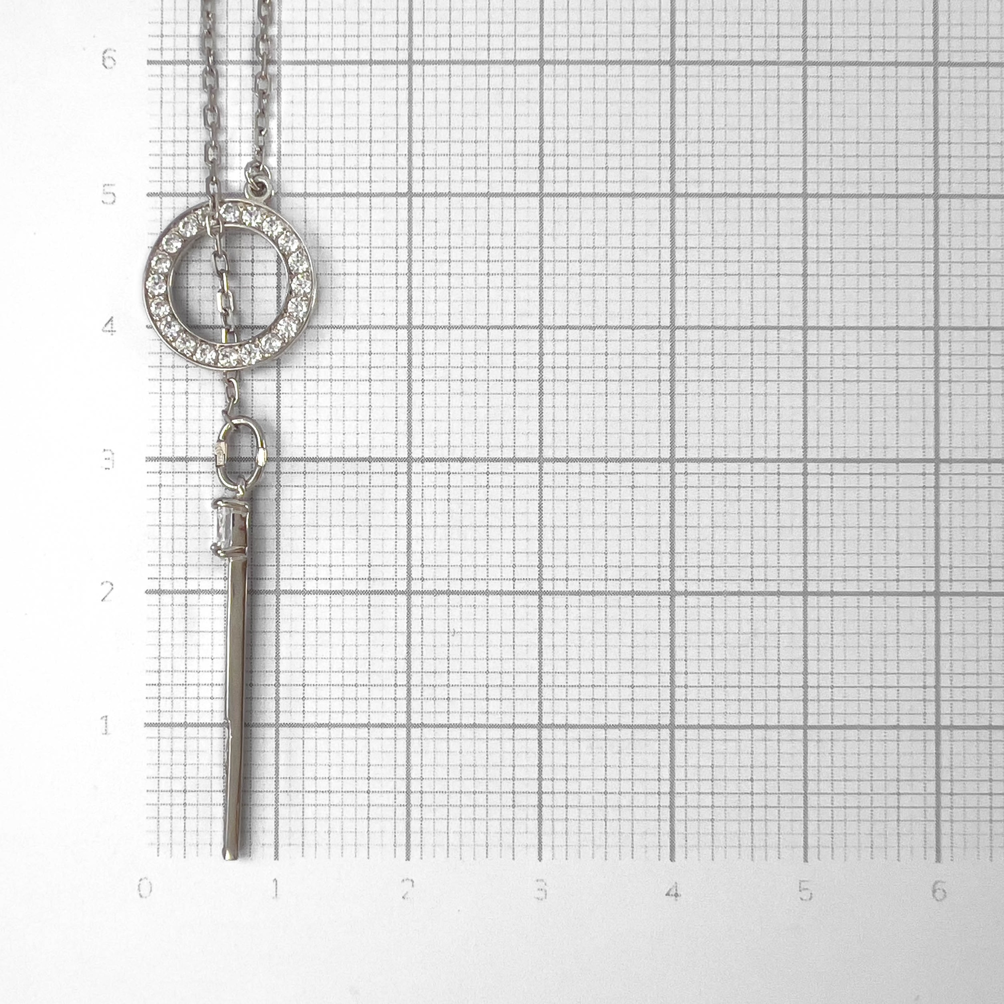 Колье из белого золота с фианитами