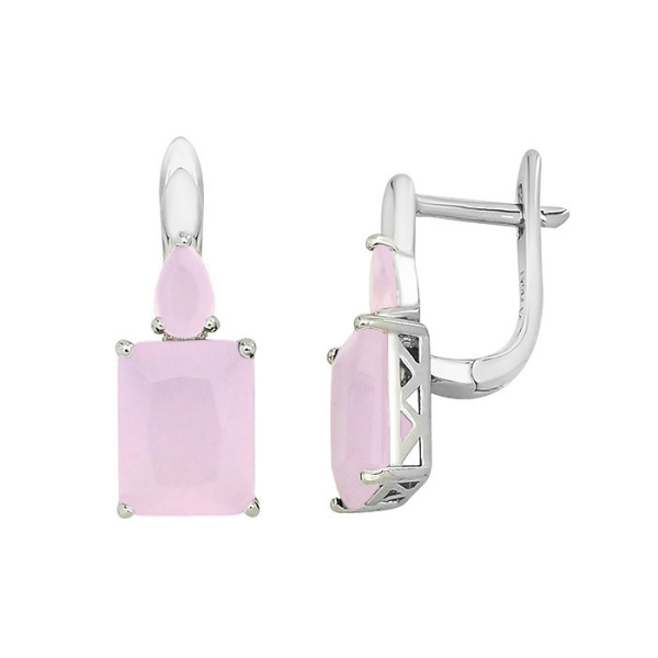 Серьги из серебра с кварцем