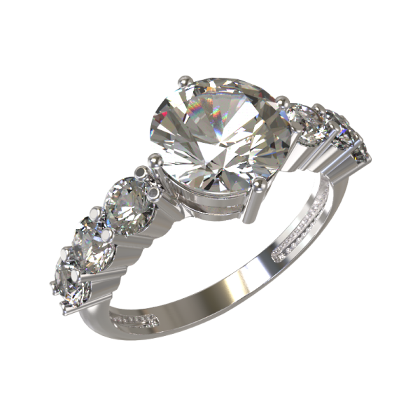 Кольцо из серебра с фианитами