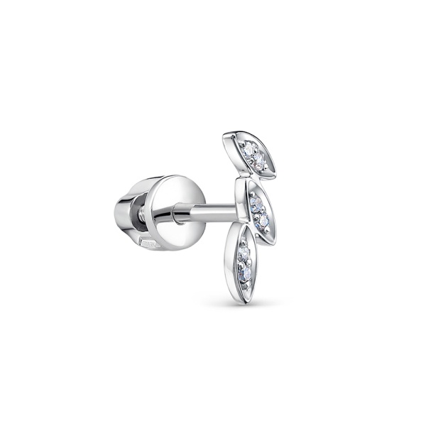 Моносерьга из белого золота с бриллиантами