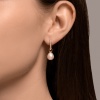 Серьги из красного золота с жемчугом и фианитами