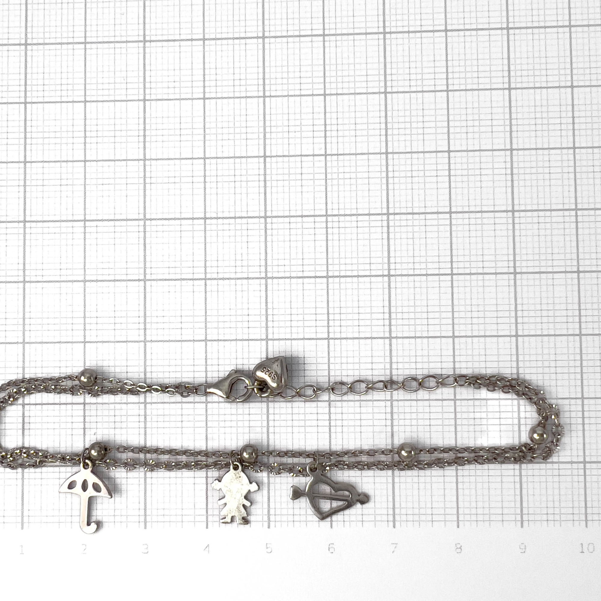 Браслет из серебра с подвесками