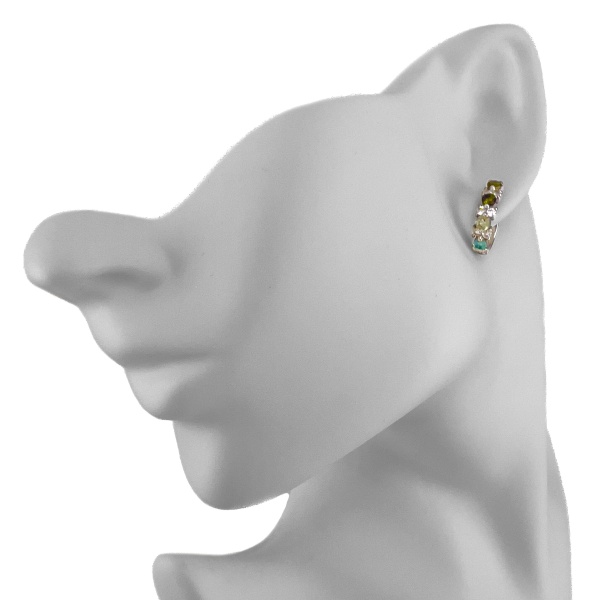 Серьги из серебра с топазом и турмалином