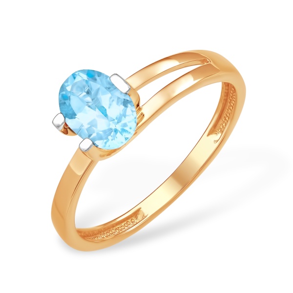 Кольцо из красного золота с топазом