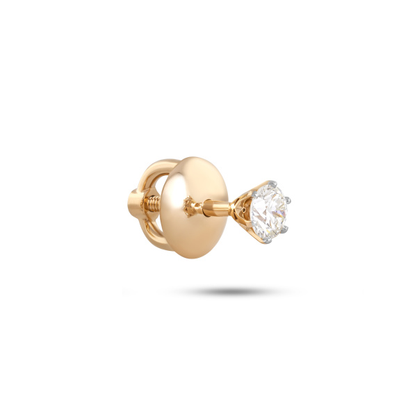Моносерьга из красного золота с бриллиантом