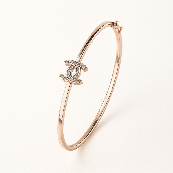 Браслет из красного золота с фианитами