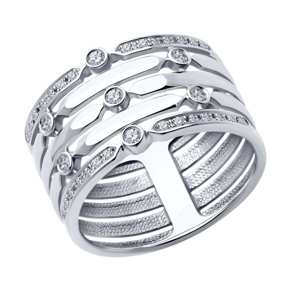 Кольцо из белого золота с бриллиантами