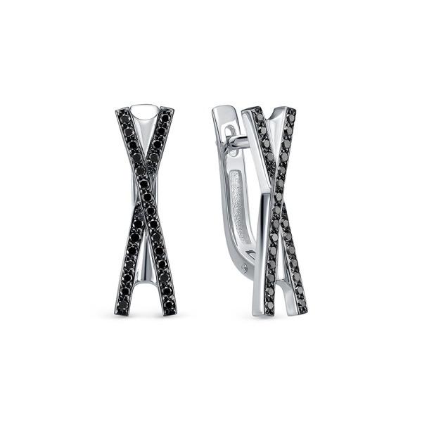 Серьги из белого золота с бриллиантами