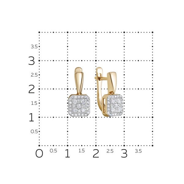 Серьги из красного золота с бриллиантами