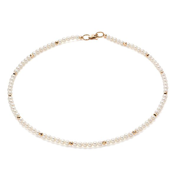 Бусы из красного золота с жемчугом