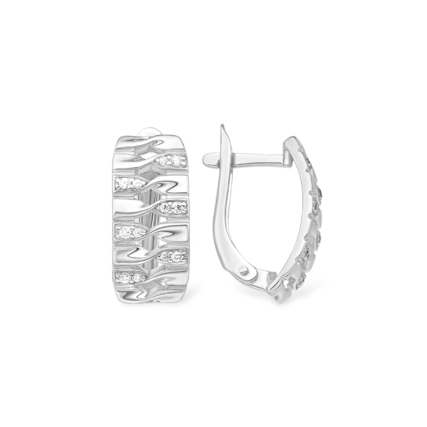 Серьги из серебра с фианитами