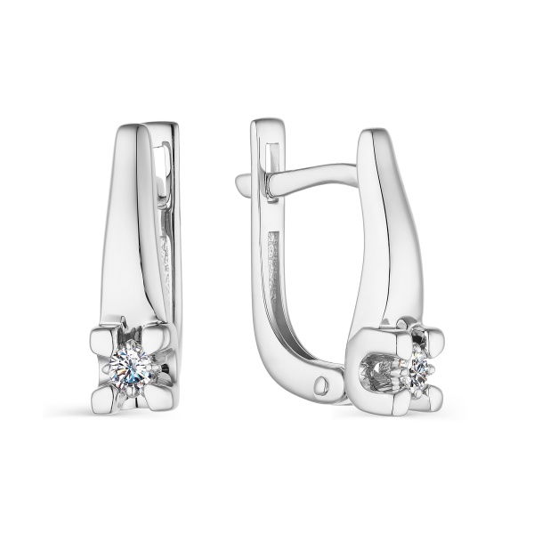 Серьги из белого золота с бриллиантами