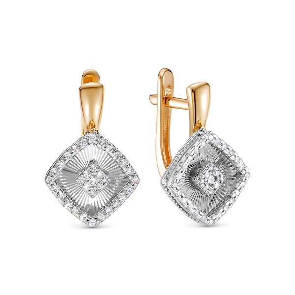 Серьги из красного золота с бриллиантами