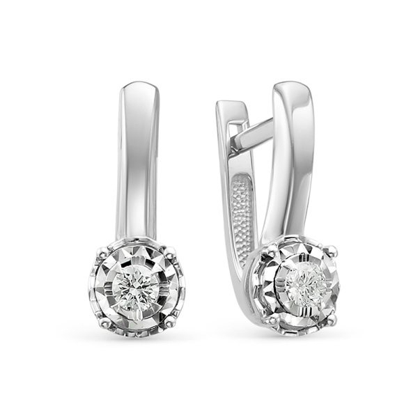 Серьги из белого золота с бриллиантами