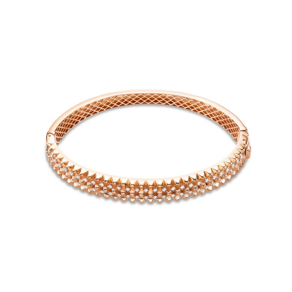 Браслет из красного золота с фианитами