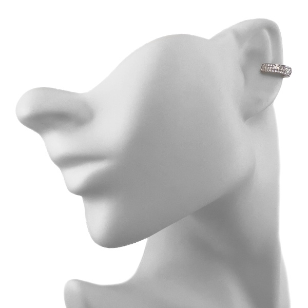 Серьга кафф из серебра с цирконом