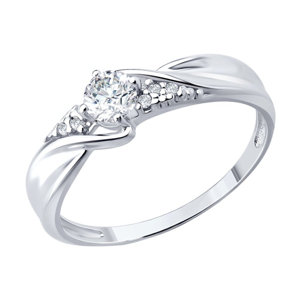 Кольцо из серебра с фианитами