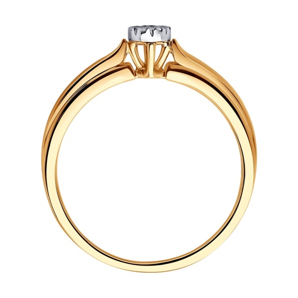 Кольцо из красного золота с бриллиантами